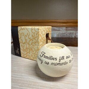 Decorative "Families Fill Our Lives" Candle Holder With Box